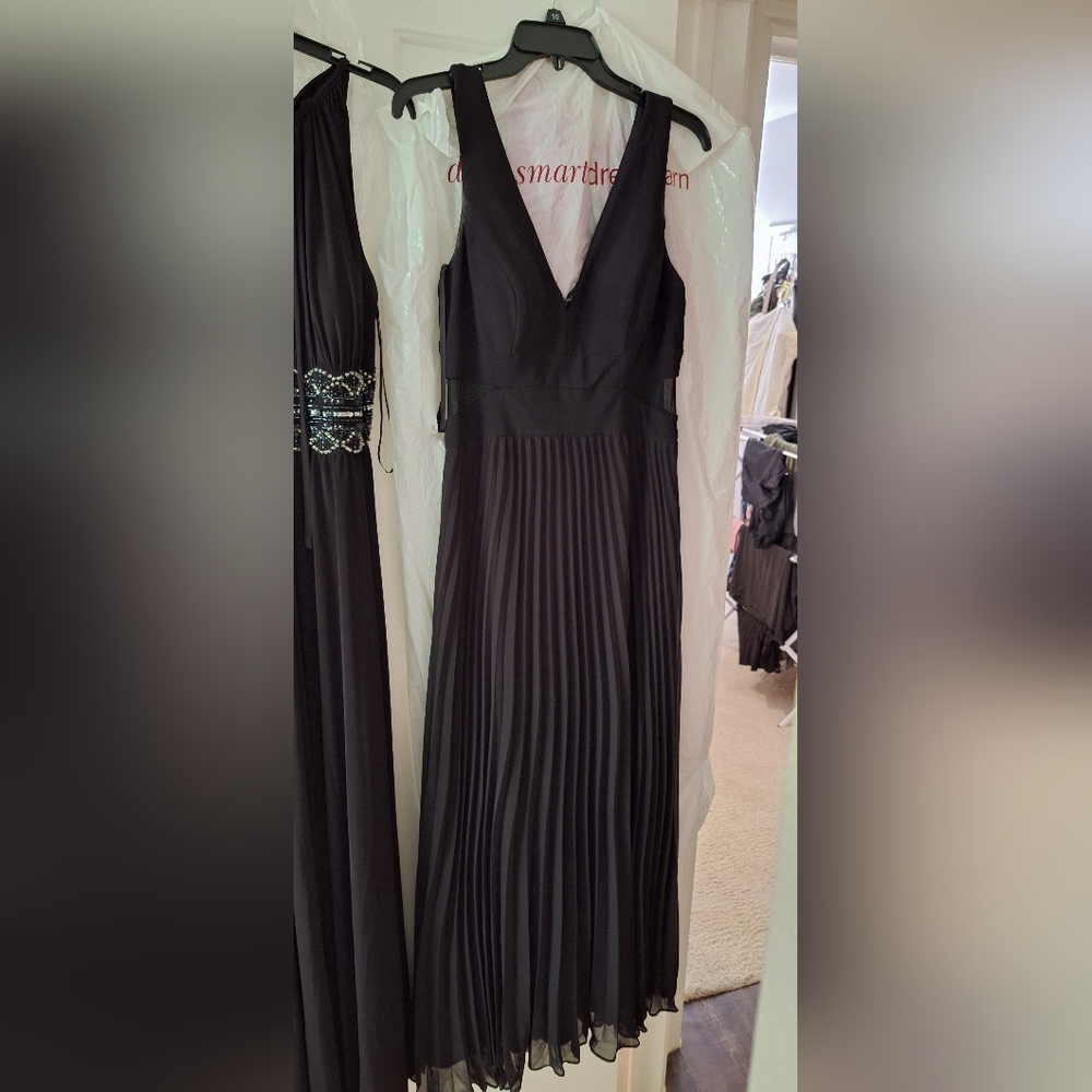 Elegant Black Pleated Gown
